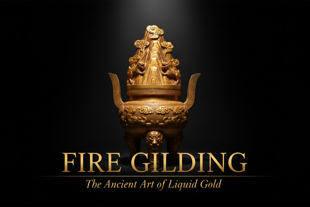 Fire Gilding — The Ancient Art of Liquid Gold | Museum display of Han Dynasty fire-gilded bronze vessel