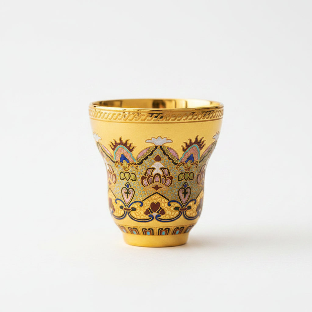 GUYU Gold-Inlay Dunhuang Tea Cup | Intangible Heritage Gilding | 40ml | Gongfu Tea Cup