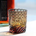 Handgeschliffenes Overlay Kristall Whiskeyglas | Welle & Sternblume Schliff | 260ml | 4 Farben