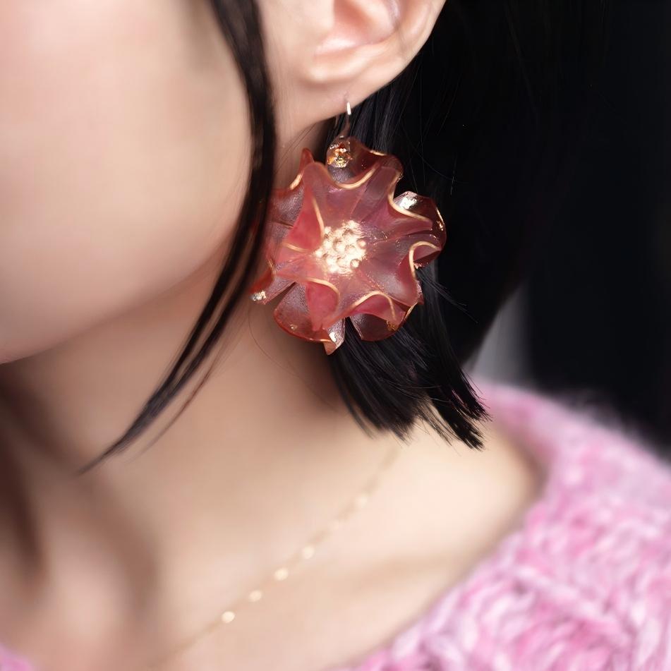 Devoted | Hand-Sculpted Leather Flower Earrings