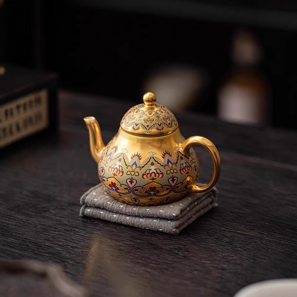 Dunhuang Impression Birnenförmige Teekanne | Vergoldetes Porzellan | Dehua | 130ml