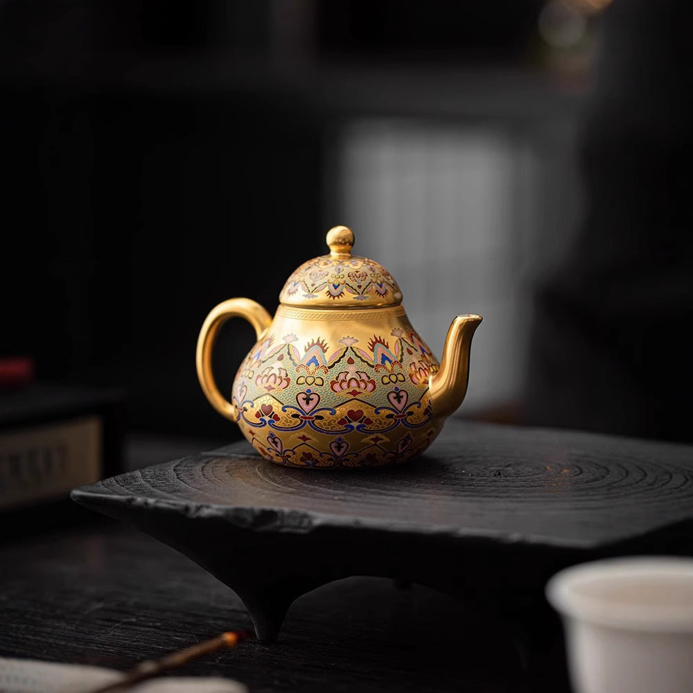 Dunhuang Impression Pear-Shaped Teapot | Gold-Gilded Porcelain | Dehua | 130ml