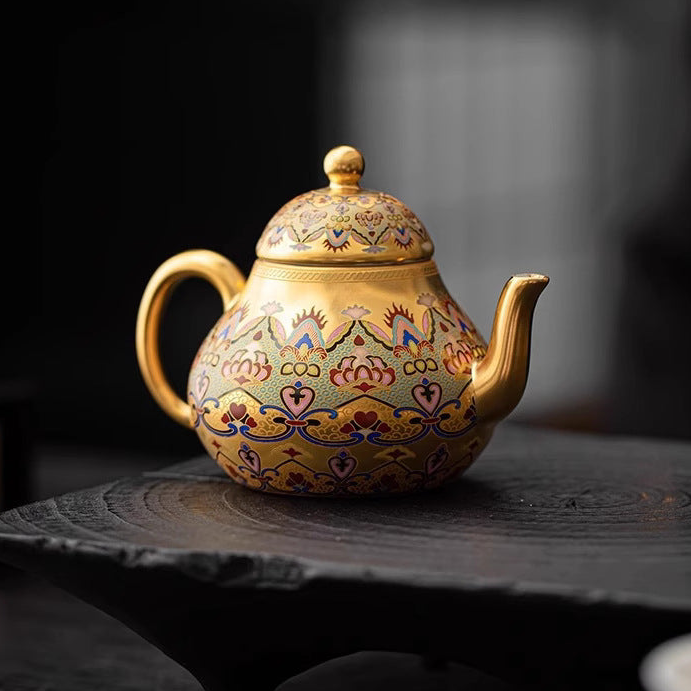 Dunhuang Impression Birnenförmige Teekanne | Vergoldetes Porzellan | Dehua | 130ml