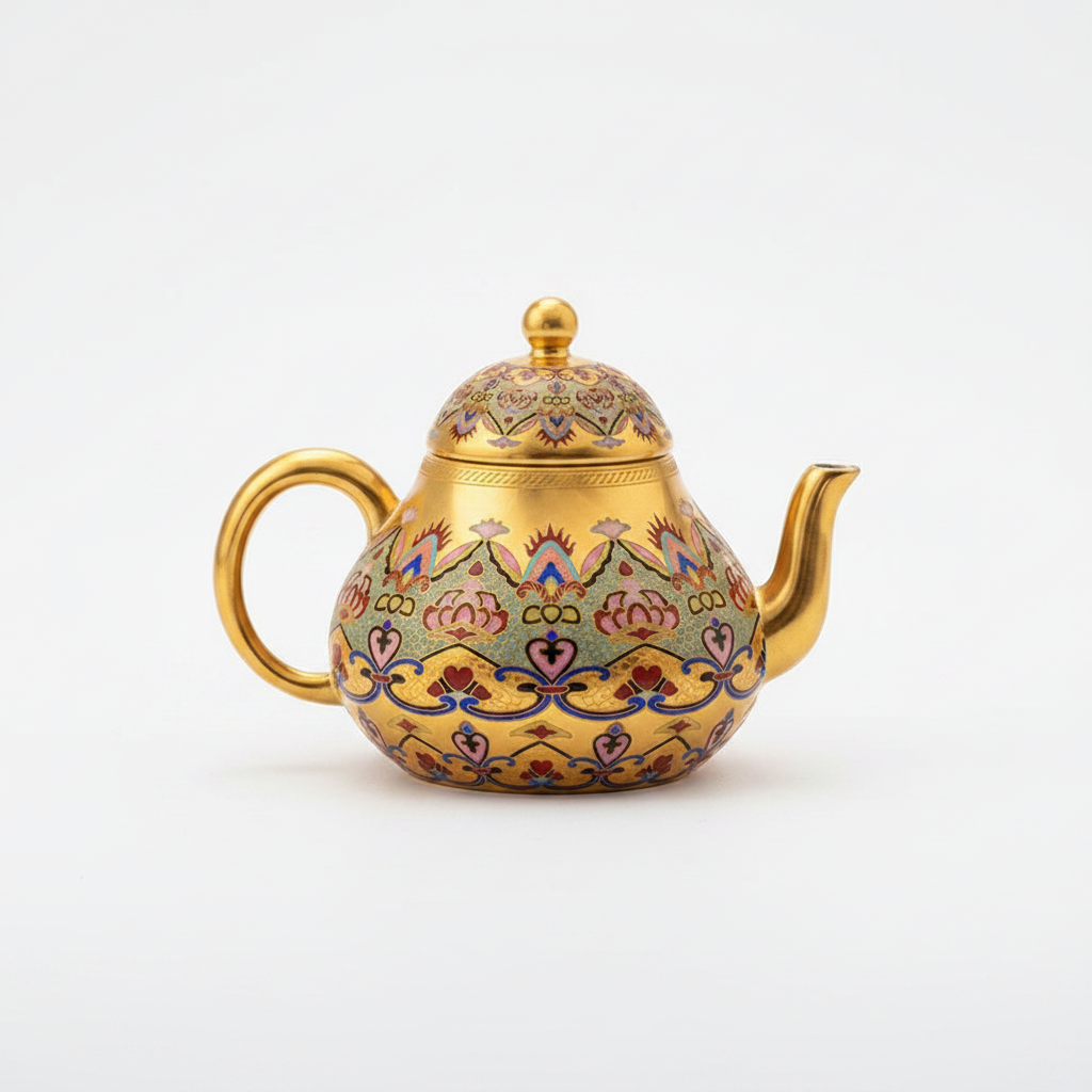 Dunhuang Impression Pear-Shaped Teapot | Gold-Gilded Porcelain | Dehua | 130ml