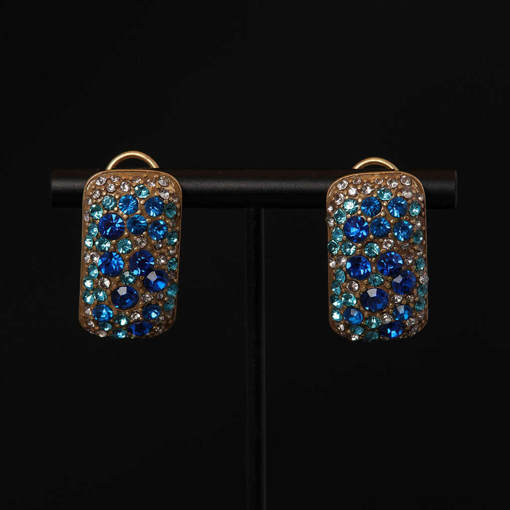 Blue Zircon Drop Earrings | Ancient Palace Style
