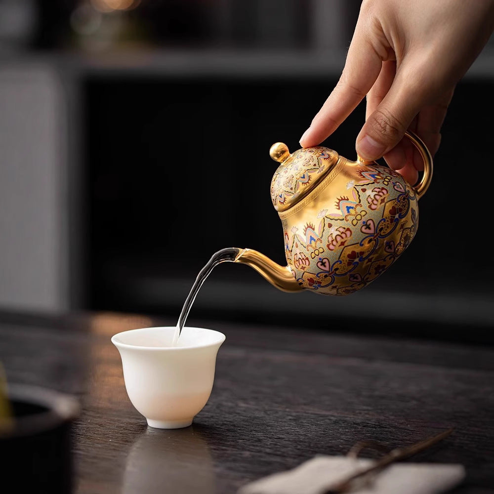 Dunhuang Impression Pear-Shaped Teapot | Gold-Gilded Porcelain | Dehua | 130ml