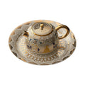 GUYU Gold- und Silbereinlegearbeit Weiße Thangka Teekanne | Dehua-Porzellan | 135ml | Dunhuang