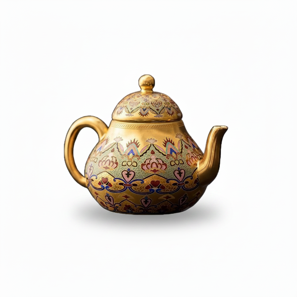 Dunhuang Impression Birnenförmige Teekanne | Vergoldetes Porzellan | Dehua | 130ml