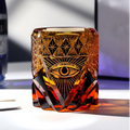 Gottauge Edo Kiriko handgeschnitztes Kristall-Whiskyglas | 280ml | Überfangglas