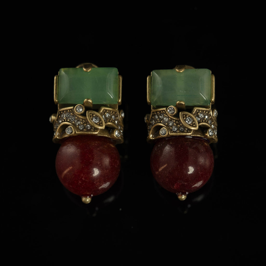Red Agate Drop Earrings | Vintage Palace