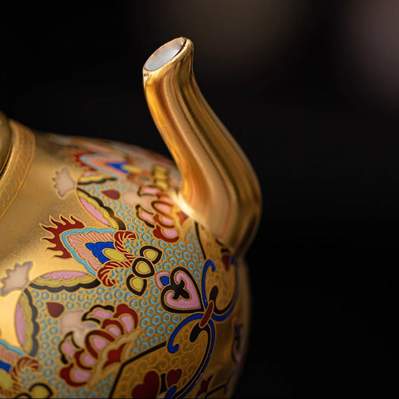 Dunhuang Impression Birnenförmige Teekanne | Vergoldetes Porzellan | Dehua | 130ml
