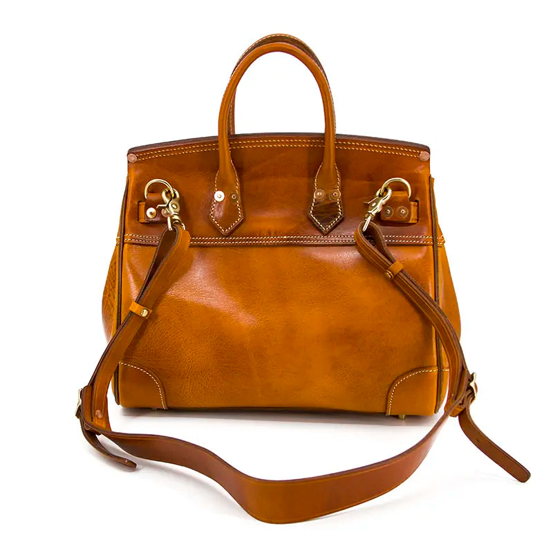 Structured Leather Tote | Premium Top-Grain Cowhide | 15" Laptop