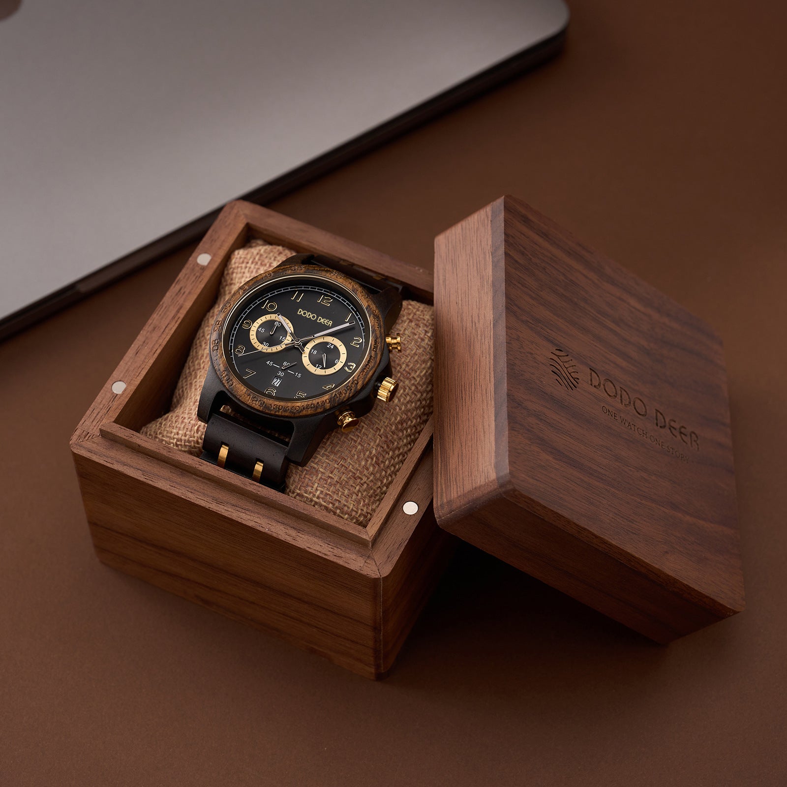 DODO DEER Wood Chronograph Watch Men | Japanese Movement | 45mm