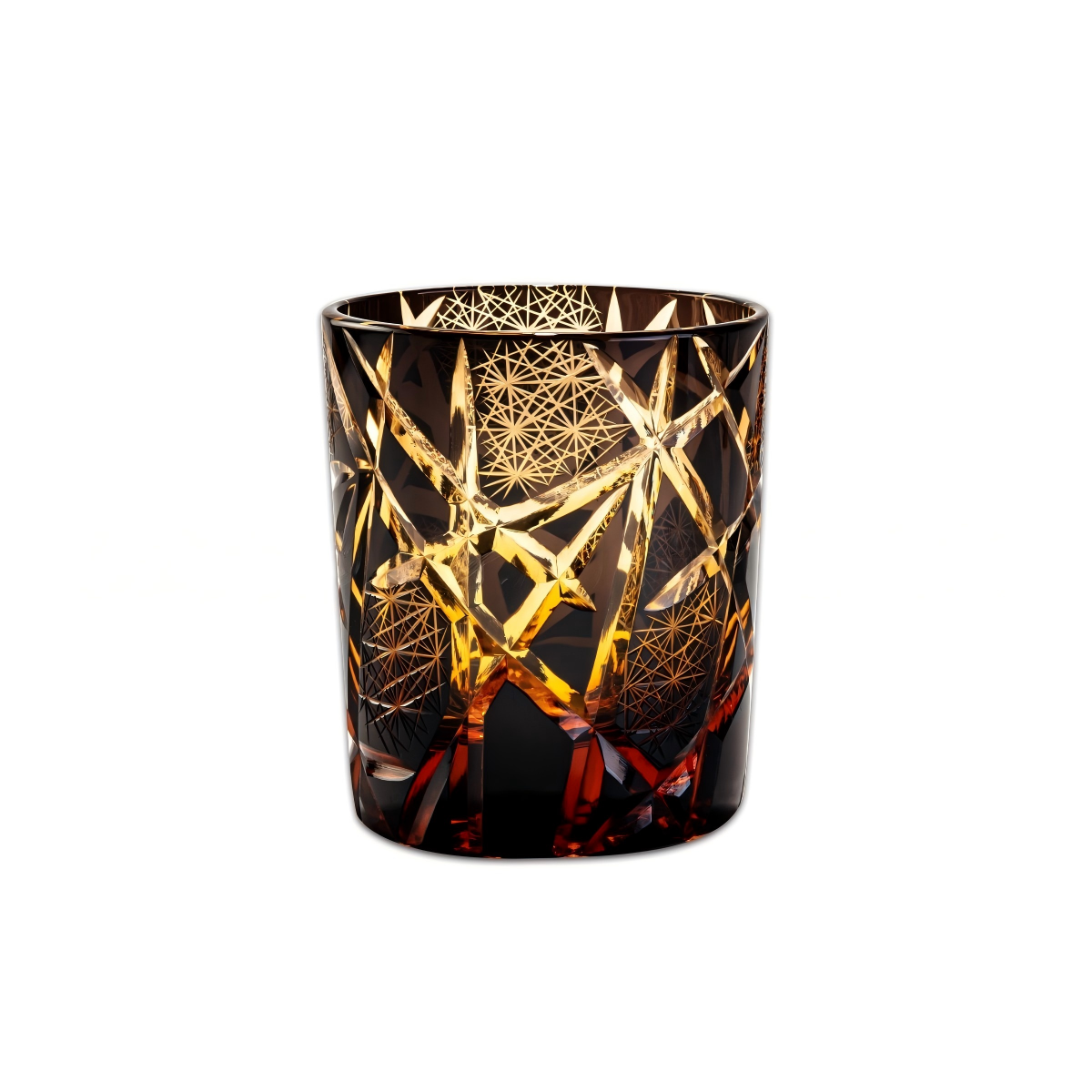 "Twilight of the Gods" Edo Kiriko Hand-Carved Crystal Whiskey Glass | 280ml | Overlay Glass