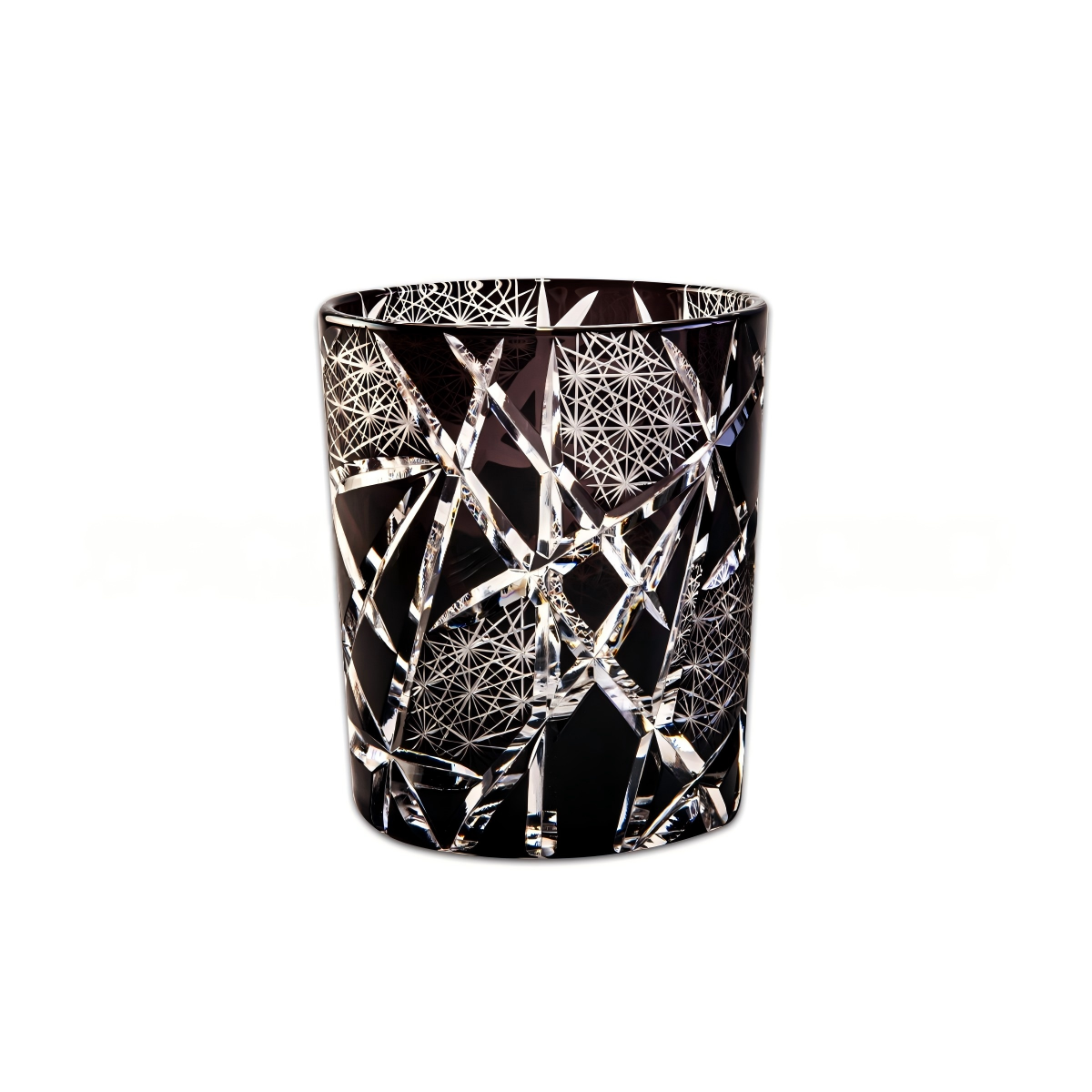 "Twilight of the Gods" Edo Kiriko Hand-Carved Crystal Whiskey Glass | 280ml | Overlay Glass