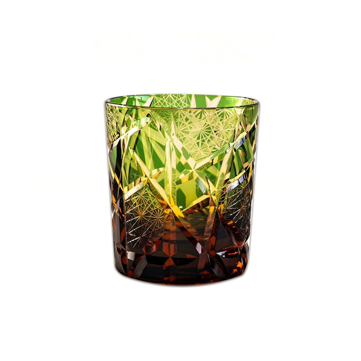 "Twilight of the Gods" Edo Kiriko Hand-Carved Crystal Whiskey Glass | 280ml | Overlay Glass